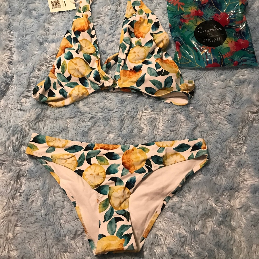 Women's Cupshe Bikini Size 8 Lemon print